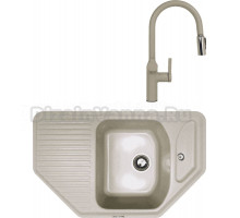 Комплект Мойка Zigmund & Shtain Eckig 800, осенняя трава + Смеситель ZS 2500, осенняя трава