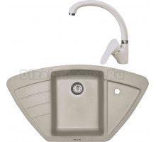 Комплект Мойка Zigmund & Shtain Eckig 900, осенняя трава + Смеситель ZS 0300, осенняя трава