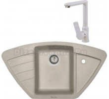 Комплект Мойка Zigmund & Shtain Eckig 900, осенняя трава + Смеситель ZS 0700, осенняя трава