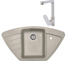 Комплект Мойка Zigmund & Shtain Eckig 900, осенняя трава + Смеситель ZS 0800, осенняя трава