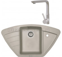 Комплект Мойка Zigmund & Shtain Eckig 900, осенняя трава + Смеситель ZS 0900, осенняя трава