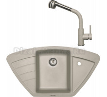 Комплект Мойка Zigmund & Shtain Eckig 900, осенняя трава + Смеситель ZS 1200L, осенняя трава