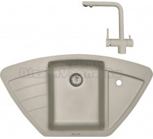 Комплект Мойка Zigmund & Shtain Eckig 900, осенняя трава + Смеситель ZS 1300, осенняя трава