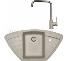 Комплект Мойка Zigmund & Shtain Eckig 900, осенняя трава + Смеситель ZS 1400, осенняя трава