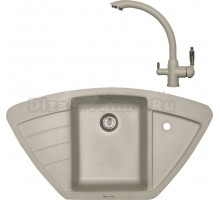 Комплект Мойка Zigmund & Shtain Eckig 900, осенняя трава + Смеситель ZS 1500, осенняя трава