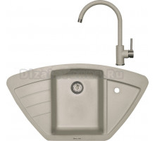 Комплект Мойка Zigmund & Shtain Eckig 900, осенняя трава + Смеситель ZS 1600, осенняя трава