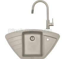 Комплект Мойка Zigmund & Shtain Eckig 900, осенняя трава + Смеситель ZS 1700, осенняя трава