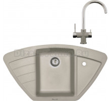 Комплект Мойка Zigmund & Shtain Eckig 900, осенняя трава + Смеситель ZS 1800, осенняя трава