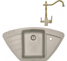 Комплект Мойка Zigmund & Shtain Eckig 900, осенняя трава + Смеситель ZS 1900B, осенняя трава