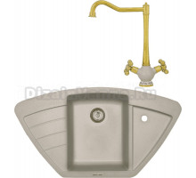 Комплект Мойка Zigmund & Shtain Eckig 900, осенняя трава + Смеситель ZS 2100, осенняя трава