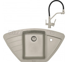 Комплект Мойка Zigmund & Shtain Eckig 900, осенняя трава + Смеситель ZS 2200, осенняя трава