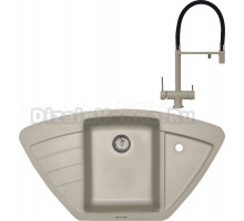 Комплект Мойка Zigmund & Shtain Eckig 900, осенняя трава + Смеситель ZS 2300, осенняя трава