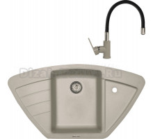 Комплект Мойка Zigmund & Shtain Eckig 900, осенняя трава + Смеситель ZS 2400B, осенняя трава