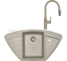 Комплект Мойка Zigmund & Shtain Eckig 900, осенняя трава + Смеситель ZS 2500, осенняя трава