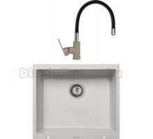 Комплект Мойка Zigmund & Shtain Integra 500, осенняя трава + Смеситель ZS 2400B, осенняя трава