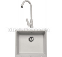 Комплект Мойка Zigmund & Shtain Integra 500, осенняя трава + Смеситель ZS 0400, осенняя трава