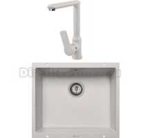 Комплект Мойка Zigmund & Shtain Integra 500, осенняя трава + Смеситель ZS 0700, осенняя трава