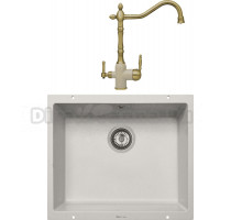 Комплект Мойка Zigmund & Shtain Integra 500, осенняя трава + Смеситель ZS 1900B, осенняя трава