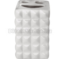 Стакан для зубных щеток АкваЛиния Рафинад B4543-3 белый, керамический