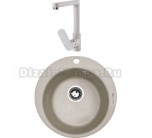 Комплект Мойка Zigmund & Shtain Kreis 480, осенняя трава + Смеситель ZS 0800, осенняя трава