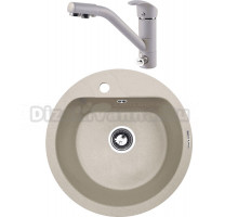 Комплект Мойка Zigmund & Shtain Kreis 505F, осенняя трава + Смеситель ZS 1100, осенняя трава