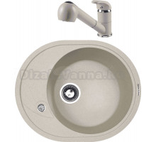 Комплект Мойка Zigmund & Shtain Kreis OV 575, осенняя трава + Смеситель ZS 1200, осенняя трава