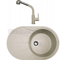 Комплект Мойка Zigmund & Shtain Kreis OV 770 B, осенняя трава + Смеситель ZS 1200L, осенняя трава