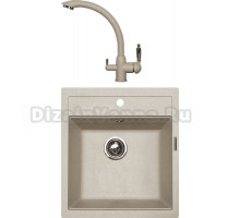 Комплект Мойка Zigmund & Shtain Platz 465, осенняя трава + Смеситель ZS 1500, осенняя трава