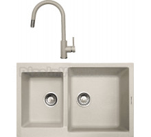 Комплект Мойка Zigmund & Shtain Rechteck 400.275, осенняя трава + Смеситель ZS 1700, осенняя трава