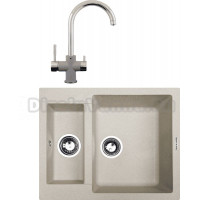 Комплект Мойка Zigmund & Shtain Rechteck 600.2, осенняя трава + Смеситель ZS 1800, осенняя трава