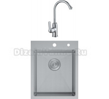 Комплект Мойка D&K DKS415004, сатин + Смеситель Ambrosius Rhein