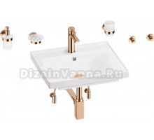 Комплект 9 в 1 Wellsee FreeDom 201006869 глянцевый белый, розовое золото