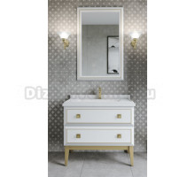 Мебель для ванной комнаты Caprigo Metropol 90 белая с золотой патиной