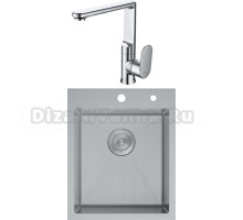 Комплект Мойка D&K DKS415004, сатин + Смеситель Rhein Speyer