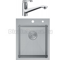 Комплект Мойка D&K DKS415004, сатин + Смеситель Rialto