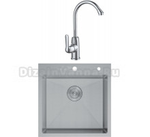 Комплект Мойка D&K DKS505004, сатин + Смеситель Ambrosius Rhein