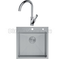 Комплект Мойка D&K DKS505004, сатин + Смеситель Baciano DA1032441