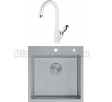 Комплект Мойка D&K DKS505004, сатин + Смеситель Baciano DA1032456