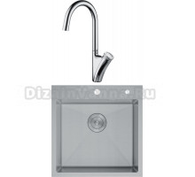 Комплект Мойка D&K DKS505004, сатин + Смеситель Bayern Alfeld