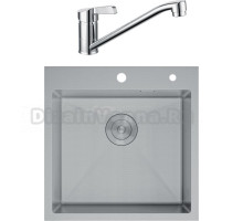 Комплект Мойка D&K DKS505004, сатин + Смеситель Rhein Schiller