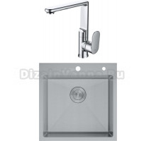 Комплект Мойка D&K DKS505004, сатин + Смеситель Rhein Speyer