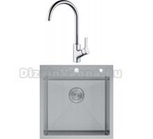 Комплект Мойка D&K DKS505004, сатин + Смеситель Rhein.Dusseldorf