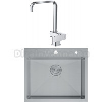 Комплект Мойка D&K DKS604504, сатин + Смеситель Altportel Rhein