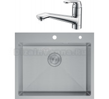 Комплект Мойка D&K DKS604504, сатин + Смеситель Rialto