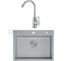 Комплект Мойка D&K DKS605004 сатин + Смеситель Paulinus Rhein DA1352401