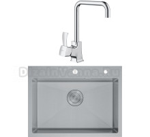 Комплект Мойка D&K DKS605004 сатин + Смеситель Rhein Bach DA1472401