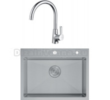 Комплект Мойка D&K DKS605004, сатин + Смеситель Rhein Schiller