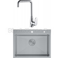 Комплект Мойка D&K DKS605004 сатин + Смеситель Rhein Speyer DA1312441