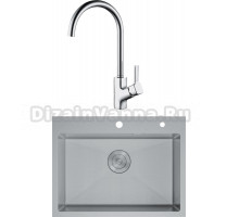 Комплект Мойка D&K DKS605004 сатин + Смеситель Rhein.Dusseldorf DA1492401