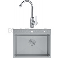 Комплект Мойка D&K DKS605004 сатин + Смеситель Rhein Valerius DA1362401